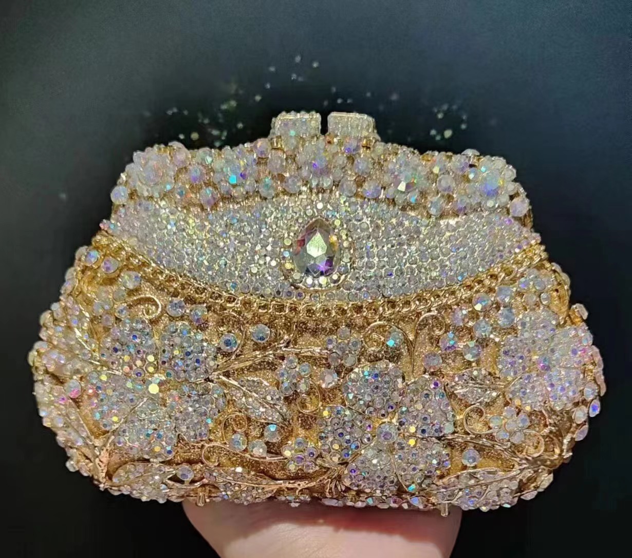 Wedding Vendor - Bolsa de Noite Feminina Dourada com