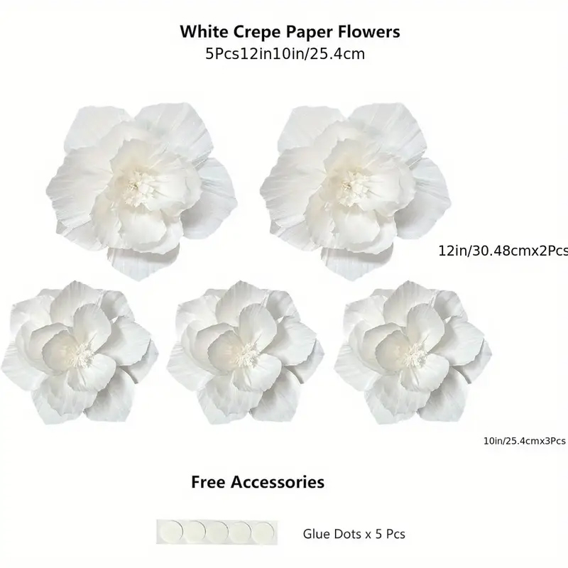 5 pacotes de flores de papel b - Wedding Power Supply avaliação e preço