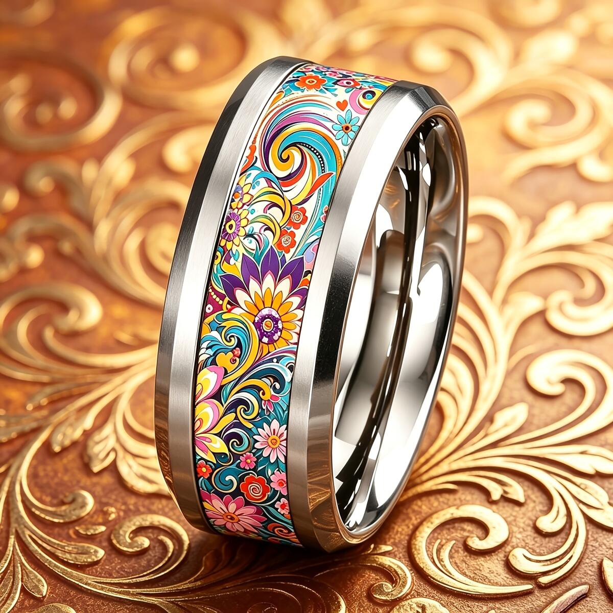 Anel floral mandala colorido b - Wedding Sutra avaliação e preço