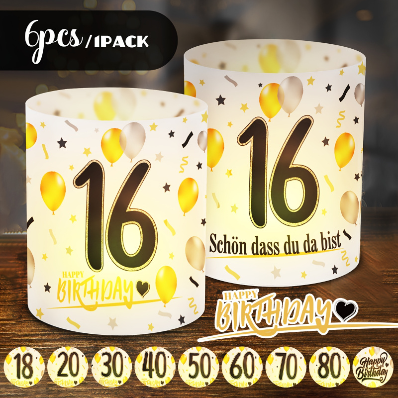 6 unid. Abajur de mesa de aniv - Table Number Gold avaliação e preço