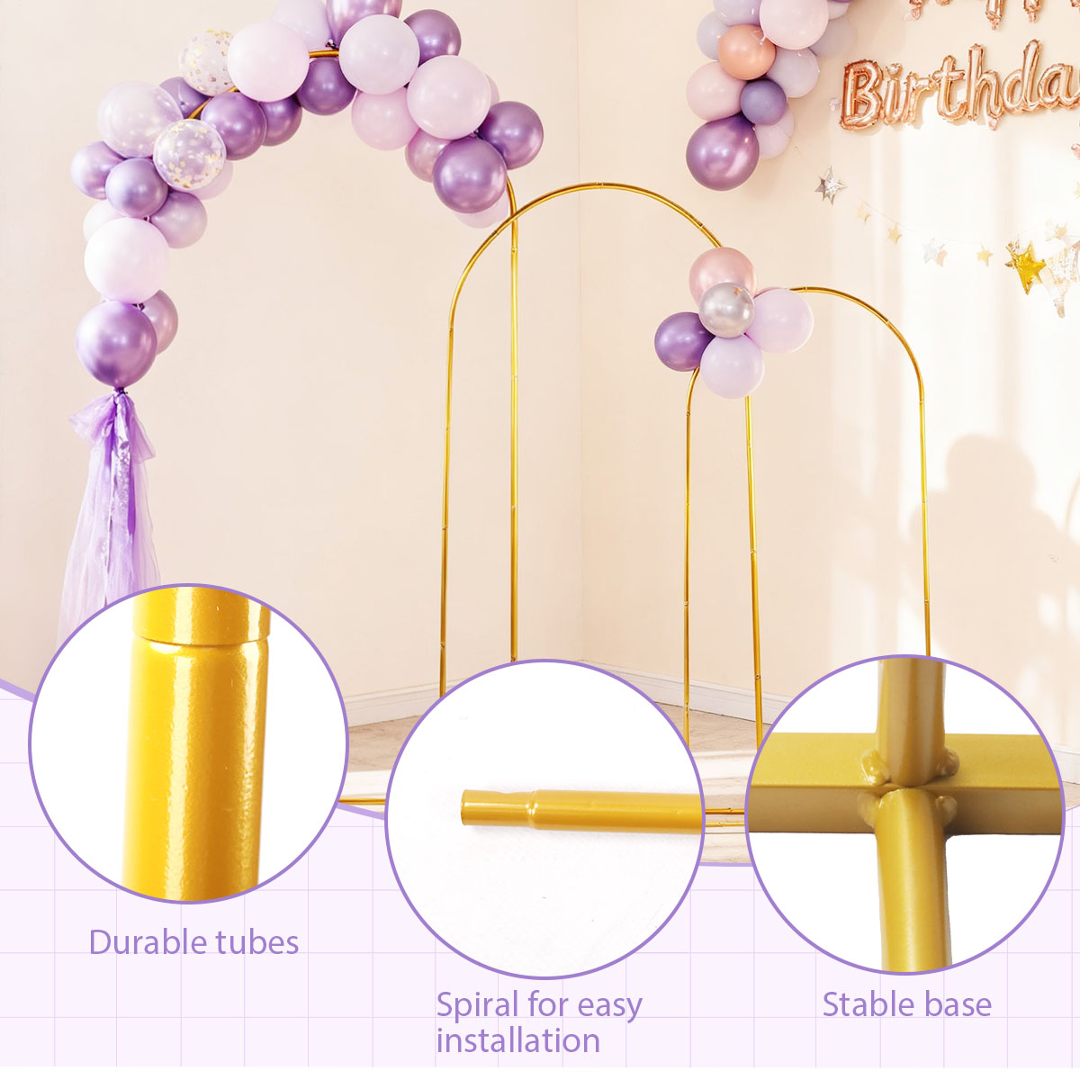 3 pacotes de kits de arco de m - Wedding Support avaliação e preço